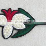 Hot Sell Pearl Beaded Applique Fashion Design Flower Patch thumbnail-5