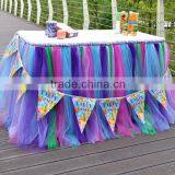 Hot Sale New Customized Tutu Tableware Tulle Table Skirt Party Wedding Decorations Best Price Gift SD103 thumbnail-4