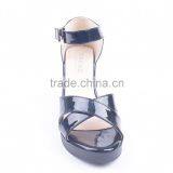 2016 New Style High Heel Platform Wedge Stylish Woman Sandals Cheap With Shiny Upper thumbnail-3