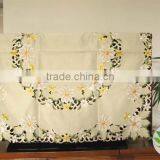 Finest Quality Satin Tablecloth Machine Embroidered Tablecloth Wedding Tablecloth Embroidery Design Tablecloth thumbnail-3