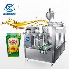 1KG Premade Bag Doypack Packaging Tomato Paste Sauce Sunflower Cooking Oil Filling Stand up Spout Pouch Liquid Packing Machine