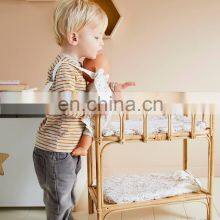 High Quality Doll Changing Table in Rattan, Mini Beige Rattan Bed for Dolls Best Price Wholesale Vietnam Supplier thumbnail-3