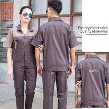 Cotton Wear-resistant Short Sleeved Workwear Set Customized by the Factory at the Source thumbnail-3