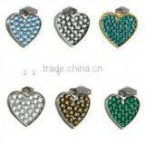 Customized Crystal Heart Pet ID Charm for Necklace thumbnail-1