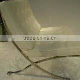 Replica High Grade Italian Genuine Leather Ludwing Mies Van Der Rohe Cream Color Barcelona Leisure Sofa for Living Room thumbnail-3