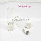 5ml Cylinder Shape Glass Roll on Vial With Plastic Cap and Round Bottom thumbnail-1