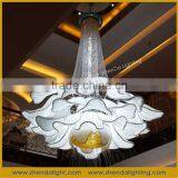 Huge Flower Crystal Pendant Light for High Ceiling Decoration thumbnail-1
