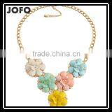 Bohemian Style Women's Resin Flower Choker Bib Statement Necklace Collar Chain Pendant thumbnail-1