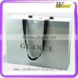 Black Satin Ribbon Handle Hot Stamping Printed Paper Bag