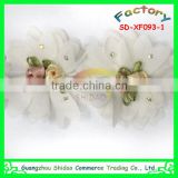 White lace trim chiffon flower decoration for wedding dress garment shoes flower