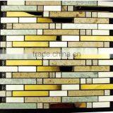 colors are mixed metal + stone Mosaic wall tiles, blended and different material mosaic