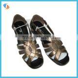 Women Summer PU Shoes Sandals Black/Gold Air Cushioned thumbnail-1