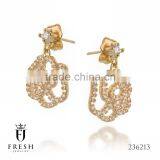 Fashion Gold Plated Earring - 236213 , Wholesale Gold Plated Jewellery, Gold Plated Jewellery Manufacturer, CZ Cubic Zircon AAA