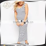 Guangzhou Supply New Design Sleeveless Maternity Striped Dress