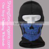 Custom Yellow Halloween Skull Outdoor Lycra Bike Full Face Mask thumbnail-4