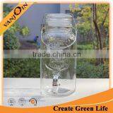 Beverage Dispenser 4L Glass Mason Jar With Tap thumbnail-2