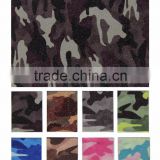 2016 PU Leather manufacturer Glitter leather with camouflage print for bags garment shoes clothes and etc