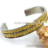 2015 Two Tone Gold Plated Stainless Steel Men Bangle
