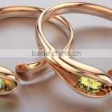 New model gold plated new lover's wedding diamond ring