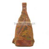 Wholesale Canvas Camouflage Chest Bag With Leather Trim Canvas Chest Bag for Man thumbnail-1