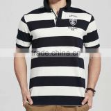 custom wide stripe polo shirt two color polo t shirt with cheap price