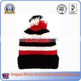 Adults Age Group and Knitted Hat Winter Hat Type Knit Beanie Cap With Fur Pom Pom thumbnail-1