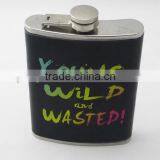 Stainless Steel Hip Flask Set With Leather ,printing Logo thumbnail-1