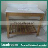 customized maple solid wood hotel bathroom vanity