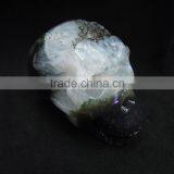 Hollowed Natural Hand Carving Amethyst Crystal Skull With Geode Good for Home Decoration or Gift to Friends thumbnail-2
