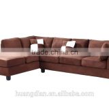 Foshan custom made wooden funiture modern velvet fabric living room sofa