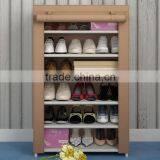 6 Layers Non-woven Fabric Steel Storage Rack Shoes With Cloth Cover thumbnail-3