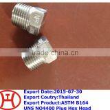 MONEL 400 ASTM B164 UNS NO4400 Plug Hex Head Solid Threaded NPT thumbnail-1