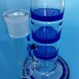 Newest Blue Color Glass Bongs Glass Water Pipe Double Honey Comb With Glass Bowl Oil Rig Glass Bubbler thumbnail-2