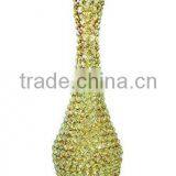 Hand Made Gold Crystal Flower Vase Pot for Home Decor thumbnail-1