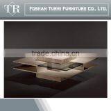 Italy Tempered Glass Top Marble Travertine Coffee Table thumbnail-3