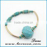 New Arrival Cheap Jewelry Alloy Synthetic Turquoise Stone Bracelet thumbnail-6