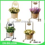 Metal frame decorative indoor hanging flower basket
