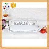 14.5" Square Porcelain Bakeware With Lid thumbnail-1