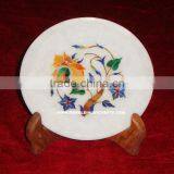 Semi Precious Stone Marble Inlay Plate Antique Design thumbnail-1