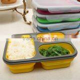 Collapsible Silicone Lunch Box With Serving Tool/square Shape Foldable Silicone Lunch Box thumbnail-2