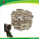 Wood Slat Votive Candle Stand With Glass Holder Inserted thumbnail-1