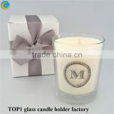 making candles in glass jars Half frosted glod plating glass decorative candle jar