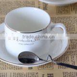 High Quality White Porcelain Coffee Cup With Saucer thumbnail-1