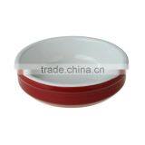 Color Glazed Ceramic Shallow Bowl thumbnail-1