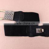 Wholesale Rhinestone Paved Ring Type Alloy Buckle Sex Women Lady Wide PU Waist Belt thumbnail-2