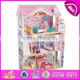 New Design Luxurious and Attractive 34 Furniture Pieces Girls Wooden Doll House Toys W06A217 thumbnail-6