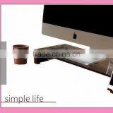 Desktop Organizer Office Glass Computer Laptop Monitor Stand Riser With USB Hubs thumbnail-2