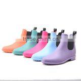 Solid Color Macaron Colorful Girls Matt Pvc Chelsea Rain Boots thumbnail-1