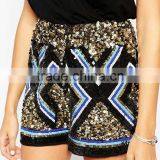 China Factory OEM ODM 2015 Hot Sale Customized Festival Romper With Gold Embellished Shorts thumbnail-4
