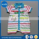 Striped Cheap Cotton Romper 2 Color Romper Baby's Short Sleeves Romper thumbnail-1